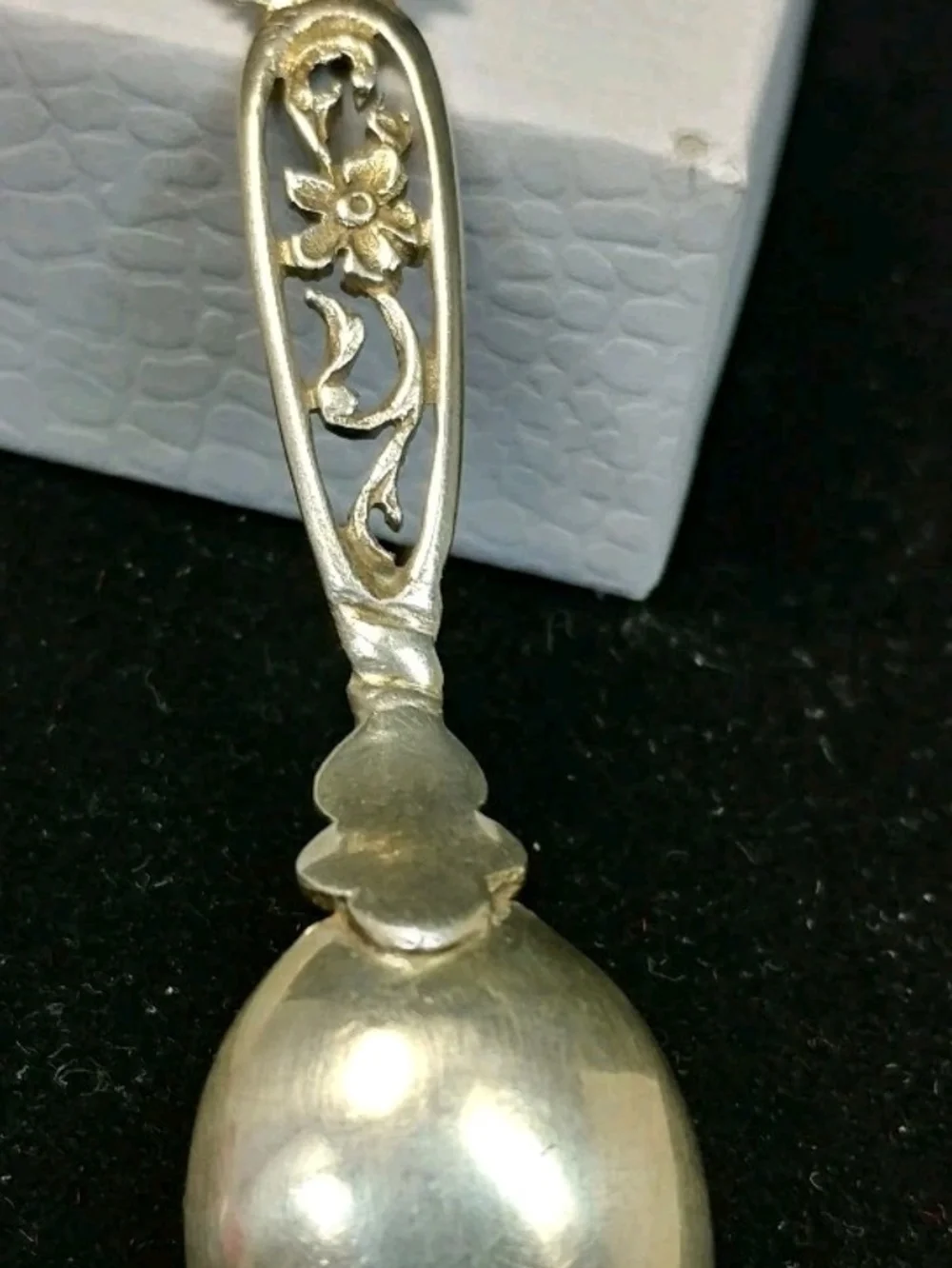 Vintage 800 Coin Silver - Cherub Angel Scroll 8.4g - 3.5